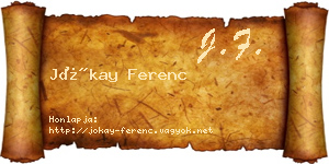 Jókay Ferenc névjegykártya