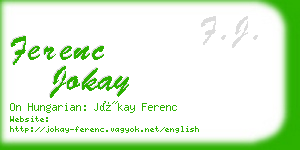 ferenc jokay business card